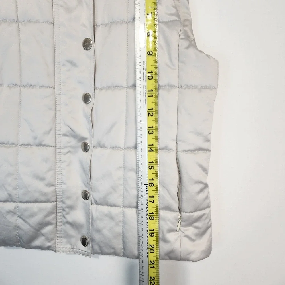 Lauren Ralph Lauren Women's Elegant Cozy Puffer Vest Metallic Silver Size S